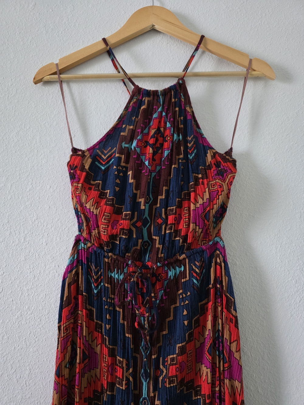 Quicksilver Halter-Neck Multicolor Tribal Print Maxi Dress